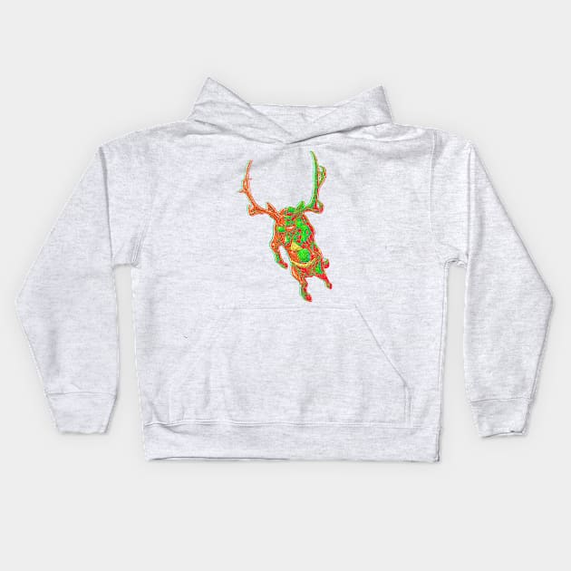 3-D Deer - 4 Kids Hoodie by ThirteenthFloor